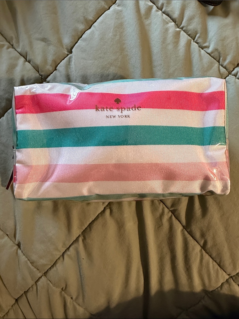 ♠️ Kate Spade Bundle Striped Plush Grip Socks, eos lip care, cosmetic bag. New! - Picture 7 of 7